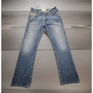 Ariat M4 Denim Jeans Mens 33x33.5 thick stitch Relaxed Boot Cut See Description